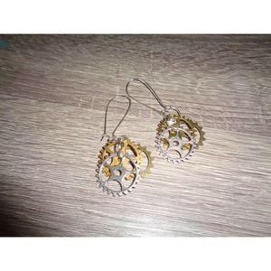 Steampunk earrings gear sprocket earrings cog